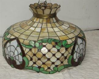 ITEM 27---stained glass hanging fixture 24" diameter $150.00