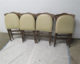 Set of 4 provincial cane back folding chairs pic 2