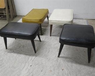 ITEM 32--4 MCM ottomans. white is 24" long, 16" wide, 13.5" high. $250.00