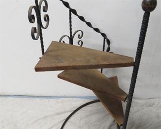 iron and wood step decorator shelf/plant stand. PIC 2