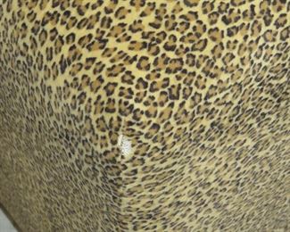 pair ottomans with exotic animal print , small rip in corner PIC 2