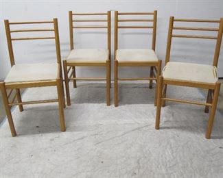 ITEM 44--set 4 italian MCM dining chairs, seats need to be recovered. 32" high, 16 1/2" wide, 14 3/4" square seat. $150.00