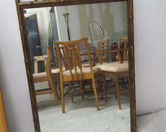 ITEM 46-- MCM Faux bamboo mirror 46" high, 28 1/2" wide $175.00