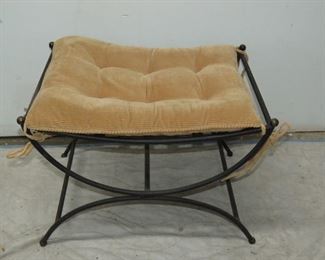 Savonarola style iron bench with patinated knobs. PIC 2