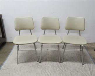 ITEM 78---3 chrome and vinyl chairs, 17" w, 20" deep, 31" high 17 3/4' to seat. $60.00