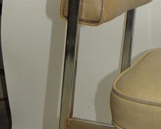 4 MCM chrome and vinyl dining chairs. missing 1 chrome button, some rust spots. PIC 2