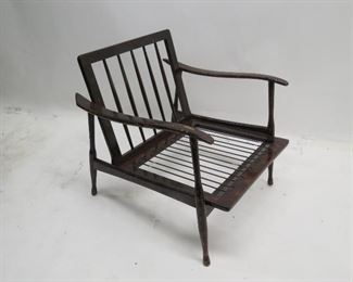 ITEM 83---single MCM lounge chair no cushions, finish as is, 26.5" wide, 30" deep, 26.5" high $125.00