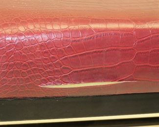 modern faux alligator x bench. { tear on side} PIC 2