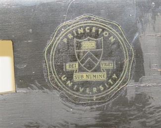 Princeton university collage chair, paint worn and has paint splatter. PIC 2