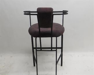 3 upholstered metal bar stools. PIC 2