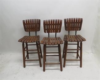 ITEM 103---3 Umanoff style bar stools15 3/4wide, 17 3/4" deep, 37" high. 23" to seat. $120.00