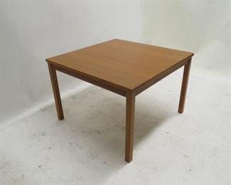 ITEM 116 ---Danish teak table, minor leg blemishes. removable legs. 27.5" square, 18 3/4" high, $75.00