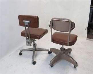 2 MCM industrial adjustable swivel chairs PIC 2