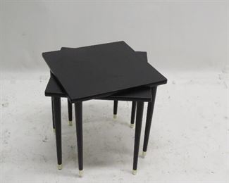 ITEM 123--- 2 black faux slate laminate stacking tables $ 60.00 15"w, 15" L, 16" h