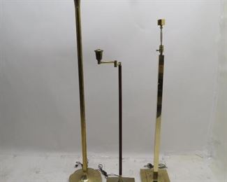ITEM 129 ---3 MCM brass floor lamps, tallest 64" stiffel torchiere. $150.00