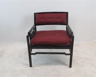 James Mont style black arm chair with caned sides PIC 2