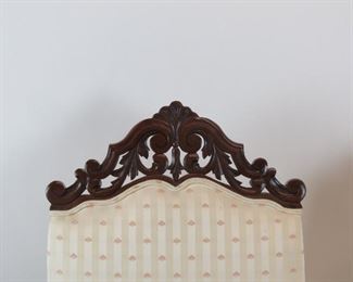 Pair of Jacobean hand carved walnut throne arm chairs. PIC 3