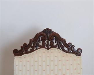 Pair of Jacobean hand carved walnut throne arm chairs. PIC 4