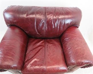 Robinson and Robinson leather arm chair with brass tacking. PIC 2