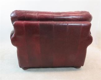 Robinson and Robinson leather arm chair with brass tacking. PIC 4