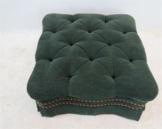 tufted green upholstered ottoman PIC 2