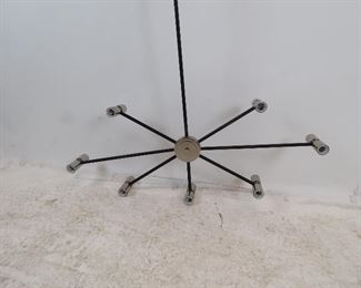 ITEM 175 ---contemporary chrome black metal fixture. 55 3/4" high, 39" wide. $100.00