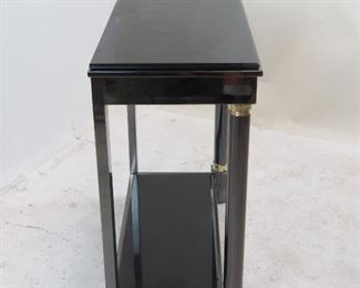 DIA steel brass, black beveled glass console table. PIC 2