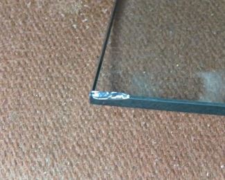 2 tier iron and glass stand. chip on lower glass. PIC 3