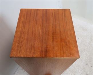Danish modern teak revolving cabinet, signed-made in Denmark. PIC 2