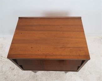MCM 2 drawer nightstand, has , minor chipping. surface marks. PIC 3