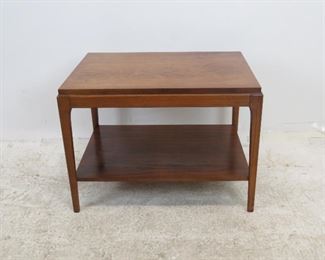 ITEM 235-- Lane MCM 2 tier table. 19.75" w, 27.5" deep, 20.25" high. $100.00