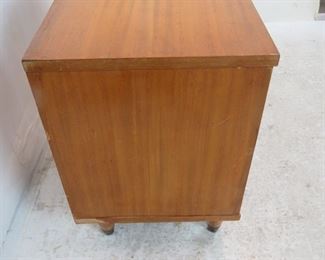 2 MCM nightstands, veneer loss, scratches. PIC 2