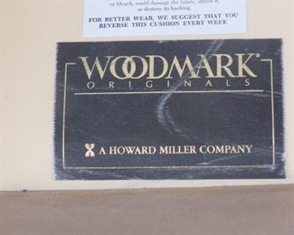 MCM suede swivel lounge chair by Woodmark Originals, some staining on material. PIC 2