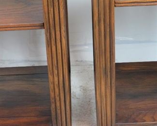 Pair of MCM oak 6 shelf etageres. PIC 3