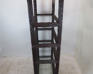 wicker 4 glass shelf etagere. PIC 3