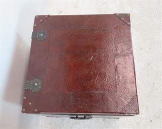 Decorative Leather trunk, some nicks and scratches. PIC 3
