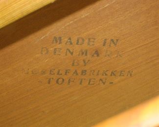Danish teak table made in Denmark by Toften. slat repaired, surface stains, uneven. PIC 3