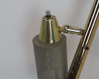 MCM pole lamp, AS IS missing 1 wood handle, spring mechanism detached. PIC 3
