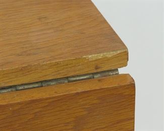 MCM dropleaf folding table. Has some chips, veneer loss, scratches. PIC 3