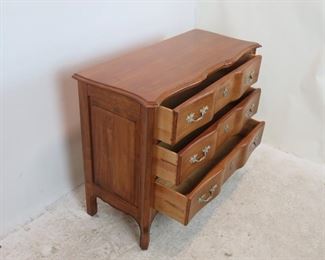 Ethan Allen "Legacy" carved french serpentine 3 drawer dresser / chest. PIC 2