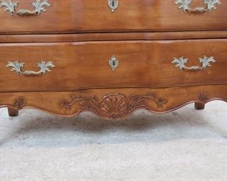 Ethan Allen "Legacy" carved french serpentine 3 drawer dresser / chest. PIC 3