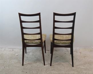 ITEM-278-- Pair of Neils Koefoed rosewood Danish modern ladder back chairs.[has Fabric stains} PIC 2