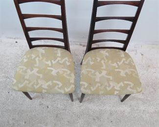 ITEM-278-- Pair of Neils Koefoed rosewood Danish modern ladder back chairs.[has Fabric stains} PIC 4