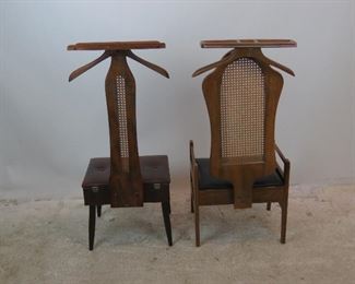 ITEM-283-- 2 MCM cane back lift top valets, 1 has caned sides, Nova valet. PIC 2