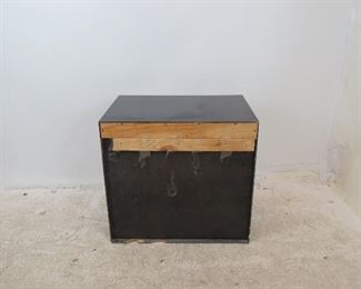 ITEM 286-Rosewood front hanging cabinet, comes with wood slat in back to hang. has scuffs and scratches. PIC 3