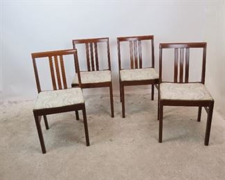 ITEM- 289-- set of 4 danish modern chairs. 16.25" w, 18" deep, 30.25 High,16.5" to seat, $250.00