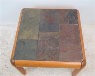 ITEM- 294-- Danish modern teak and slate top table, Gangso Mobler Denmark. PIC 3