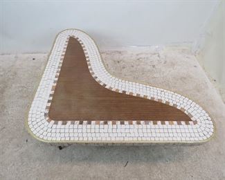 ITEM-304-- MCM tile top laminate boomerang coffee table. PIC 4
