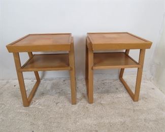 ITEM 306-- Pair MCM cerused end tables, 21.75" wide, 20" deep, 26" high, top is 20" x 20". $250.00