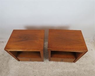 ITEM 307-- Pair of MCM nightstands by Unagusta. holes in back for cords. PIC 2